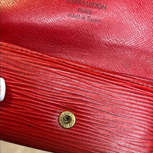 Authentic Louis Vuitton Cherry Red Epi Key Holder Wallet - Picture 7 of 13